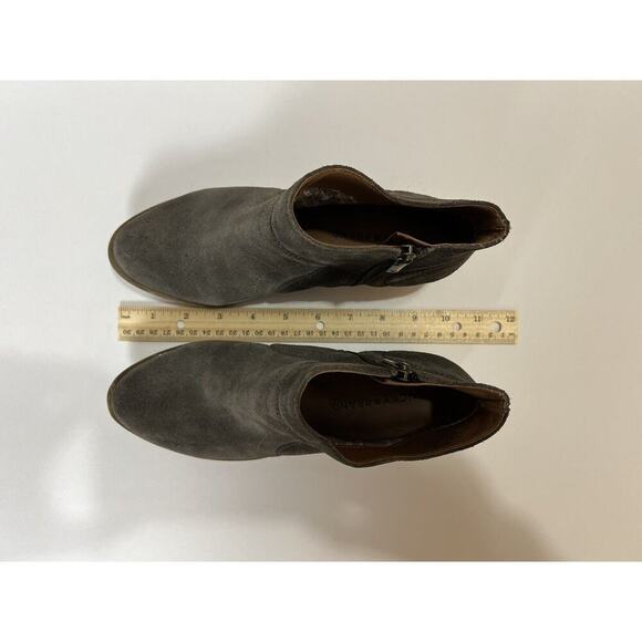 Lucky Brand Womens' Suede Ankle Boots Size 7M Gray Zip Up Boho Western Cowgirl - Picture 8 of 13